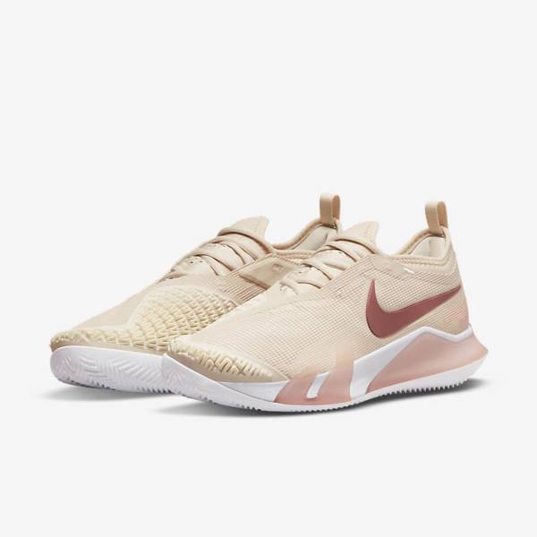 Nike NikeCourt React Vapor NXT Clay Court Ženske Tenisice Za Tenis Bijele Koraljne Crvene | NK708ZHG