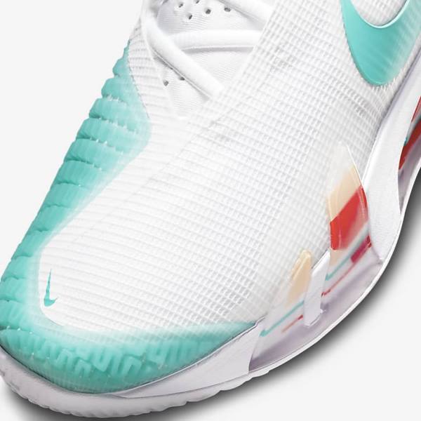 Nike NikeCourt React Vapor NXT Hard Court Ženske Tenisice Za Tenis Bijele Crvene Bordo Tirkizne | NK296NEF