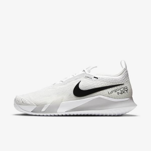 Nike NikeCourt React Vapor NXT Hard-Court Muške Tenisice Za Tenis Bijele Sive Crne | NK614OPT