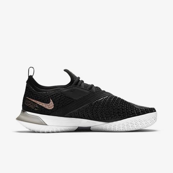 Nike NikeCourt React Vapor NXT Hard Court Ženske Tenisice Za Tenis Crne Metalne Crvene Smeđe Bijele | NK827YEB