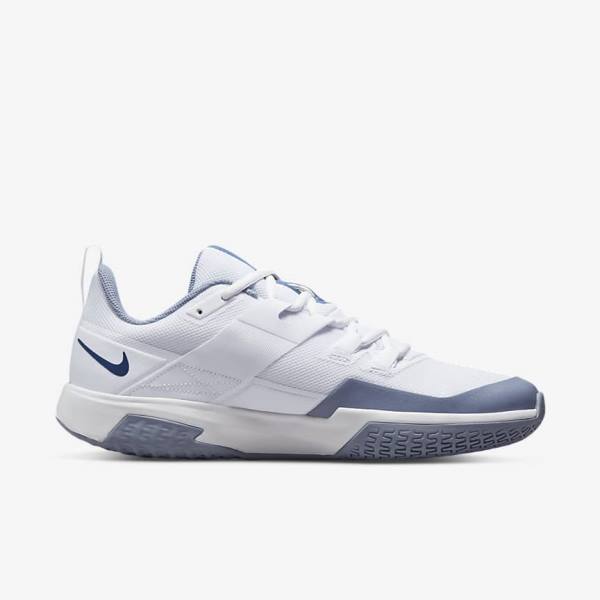 Nike NikeCourt Vapor Lite Hard Court Muške Tenisice Za Tenis Bijele Tamnoplave | NK591VNG