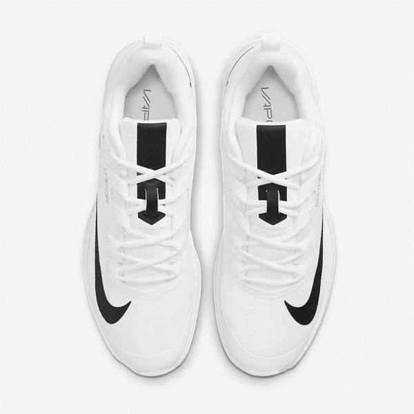 Nike NikeCourt Vapor Lite Hard Court Muške Tenisice Za Tenis Bijele Crne | NK710QEK