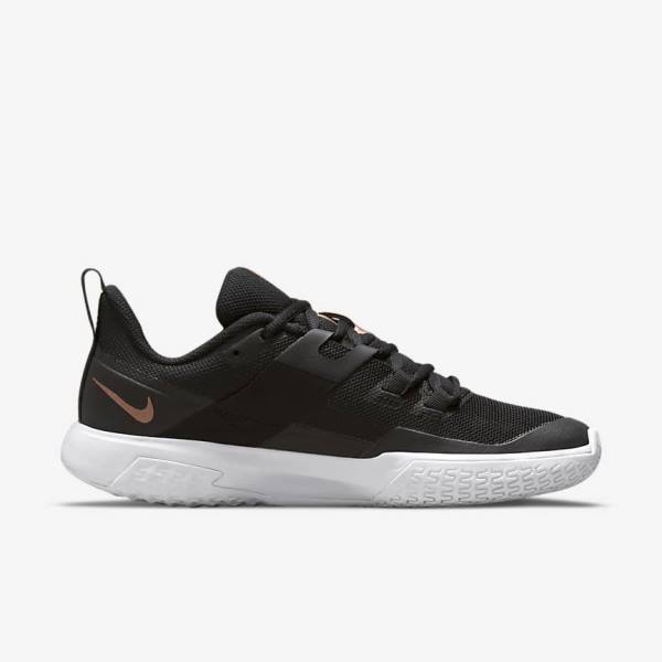 Nike NikeCourt Vapor Lite Hard-Court Ženske Tenisice Za Tenis Crne Bijele Metalne Crvene Smeđe | NK395HYW