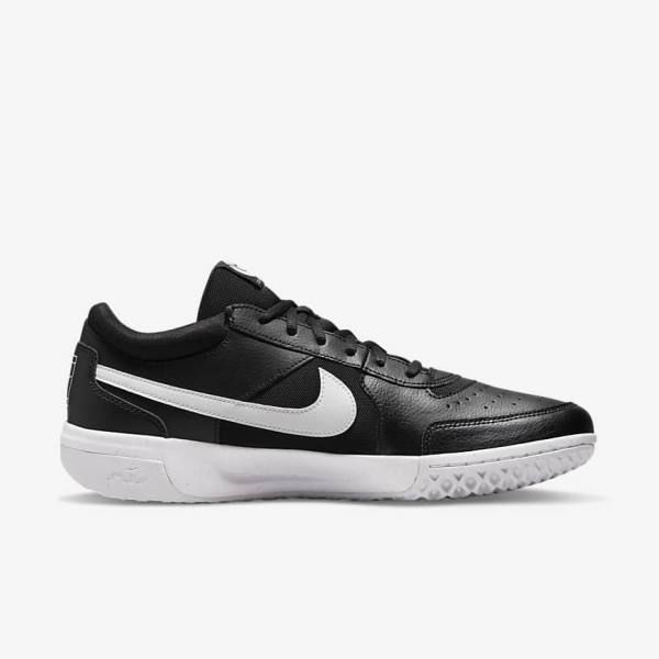 Nike NikeCourt Zoom Lite 3 Hard Court Muške Tenisice Za Tenis Crne Bijele | NK134DAP