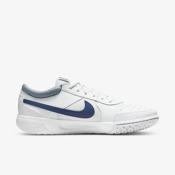 Nike NikeCourt Zoom Lite 3 Hard Court Muške Tenisice Za Tenis Bijele Tamnoplave | NK258SIK