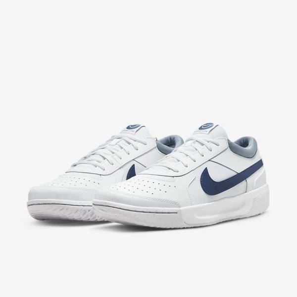 Nike NikeCourt Zoom Lite 3 Hard Court Muške Tenisice Za Tenis Bijele Tamnoplave | NK258SIK