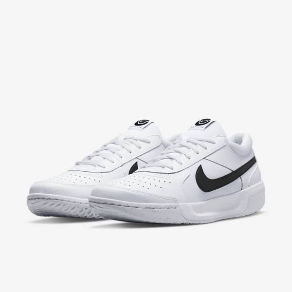 Nike NikeCourt Zoom Lite 3 Hard Court Muške Tenisice Za Tenis Bijele Crne | NK841FWP