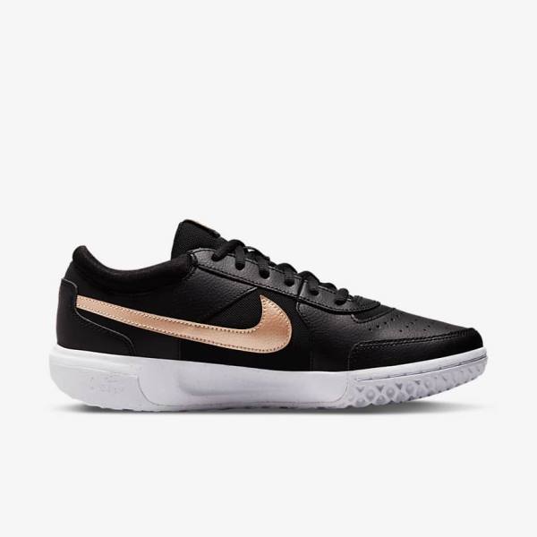 Nike NikeCourt Zoom Lite 3 Ženske Tenisice Za Tenis Crne Bijele Metalne Crvene Smeđe | NK485TDL