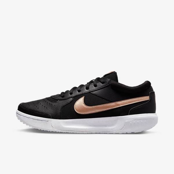 Nike NikeCourt Zoom Lite 3 Ženske Tenisice Za Tenis Crne Bijele Metalne Crvene Smeđe | NK485TDL