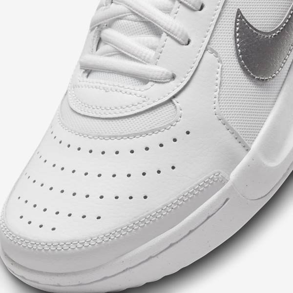 Nike NikeCourt Zoom Lite 3 Ženske Tenisice Za Tenis Bijele Metalne Srebrne | NK863RVQ