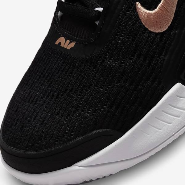 Nike NikeCourt Zoom NXT Clay Court Ženske Tenisice Za Tenis Crne Bijele Tamno Sive Metalne Crvene Smeđe | NK634TZW