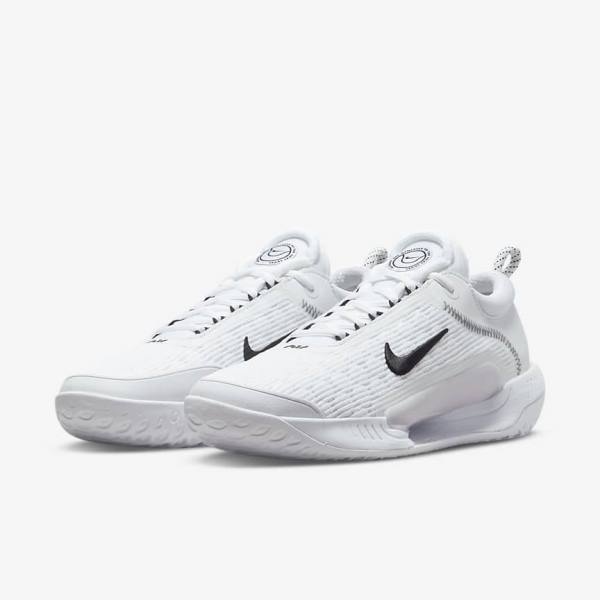 Nike NikeCourt Zoom NXT Hard Court Muške Tenisice Za Tenis Bijele Crne | NK895ZGR