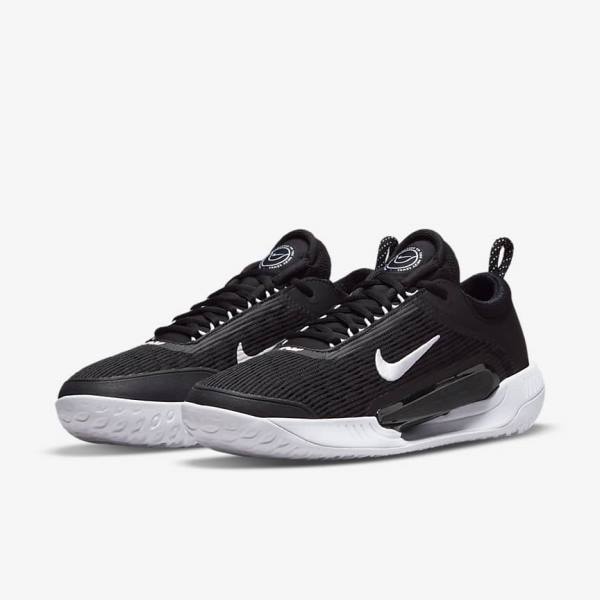 Nike NikeCourt Zoom NXT Hard Court Muške Tenisice Za Tenis Crne Bijele | NK956YDG