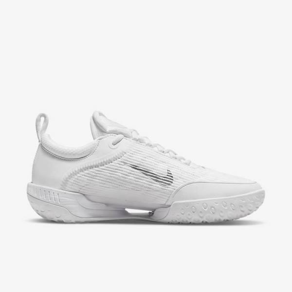 Nike NikeCourt Zoom NXT Hard Court Ženske Tenisice Za Tenis Bijele Sive Metalne Srebrne | NK059CUI