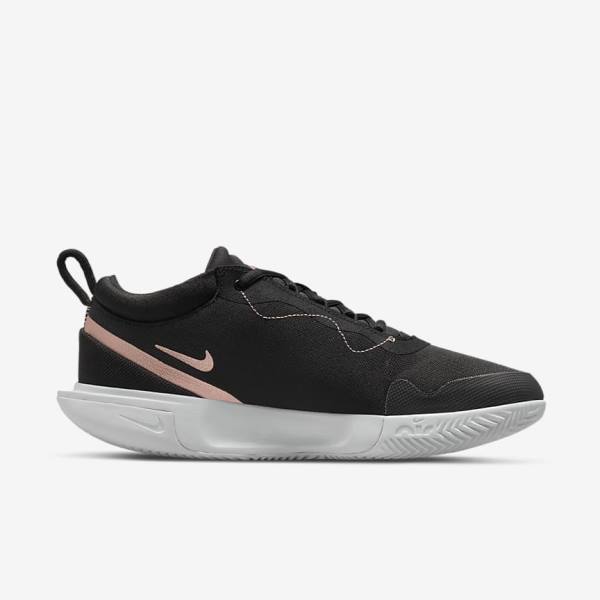 Nike NikeCourt Zoom Pro Clay Court Ženske Tenisice Za Tenis Crne Bijele Metalne Crvene Smeđe | NK154CNV