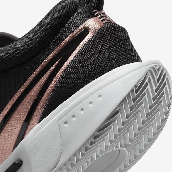 Nike NikeCourt Zoom Pro Clay Court Ženske Tenisice Za Tenis Crne Bijele Metalne Crvene Smeđe | NK154CNV