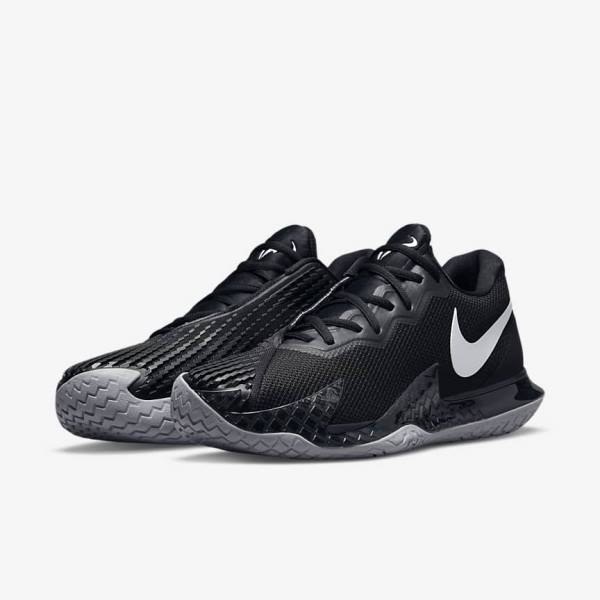 Nike NikeCourt Zoom Vapor Cage 4 Rafa Hard Court Muške Tenisice Za Tenis Crne Metalne Srebrne | NK671ZPM