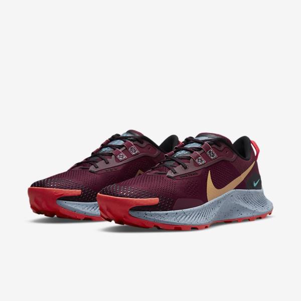 Nike Pegasus Trail 3 Trail Muške Tenisice Za Trčanje Crne Svijetlo Crvene Smeđe | NK281AVT