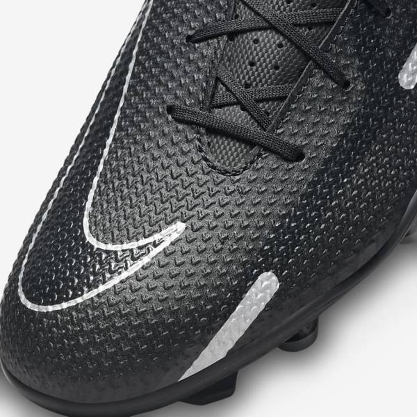 Nike Phantom GT2 Club MG Multi-Ground Ženske Tenisice Za Nogomet Crne Tamno Sive Metalne Srebrne | NK273LFX