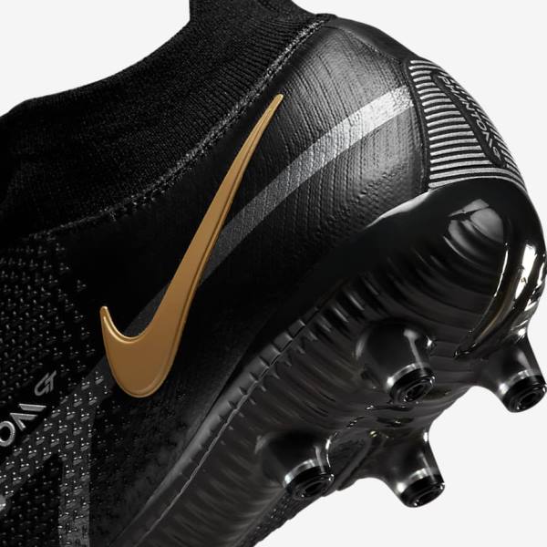 Nike Phantom GT2 Dynamic Fit Elite AG-Pro Artificial-Grass Ženske Tenisice Za Nogomet Crne Metalne Zlatne Metalne Srebrne Metalne Tamno Sive | NK078TYF