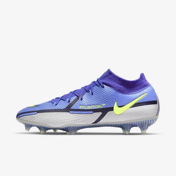 Nike Phantom GT2 Dynamic Fit Elite FG Firm-Ground Ženske Tenisice Za Nogomet Plave Sive | NK124ESV