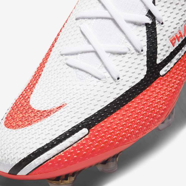 Nike Phantom GT2 Dynamic Fit Elite FG Firm-Ground Muške Tenisice Za Nogomet Bijele Svijetlo Crvene | NK843BRU