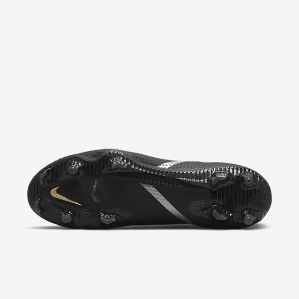 Nike Phantom GT2 Pro Dynamic Fit FG Firm-Ground Ženske Tenisice Za Nogomet Crne Metalne Zlatne Metalne Srebrne Metalne Tamno Sive | NK031VOS