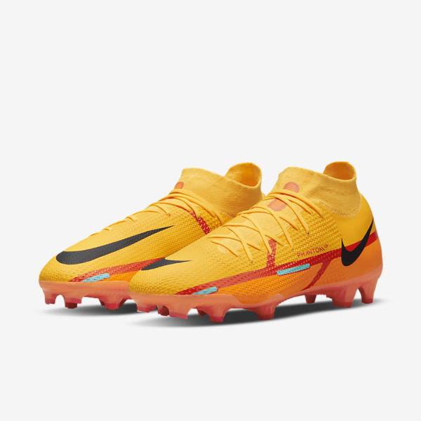 Nike Phantom GT2 Pro Dynamic Fit FG Firm-Ground Ženske Tenisice Za Nogomet Narančaste Svijetlo Crvene Crne | NK467MOL