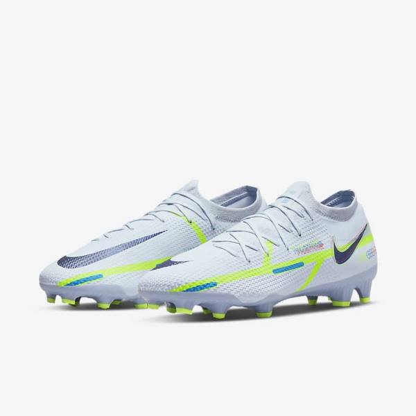 Nike Phantom GT2 Pro FG Firm-Ground Muške Tenisice Za Nogomet Sive Svijetlo Plave | NK451RBL