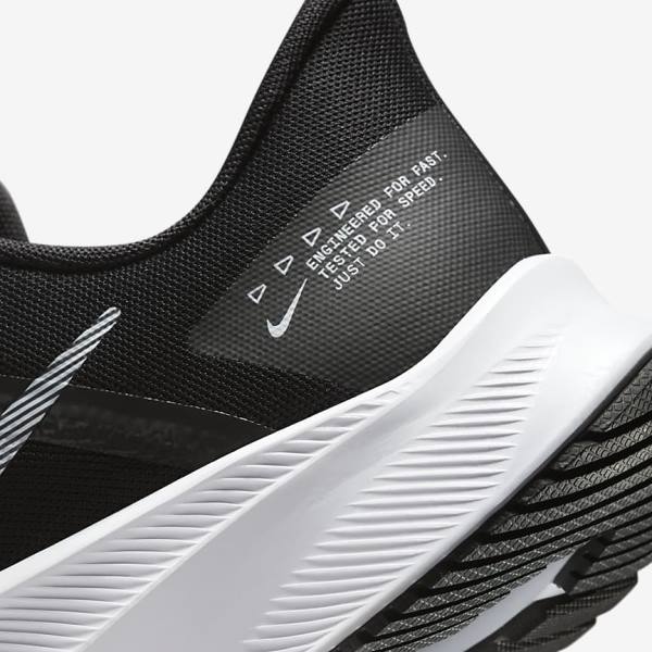 Nike Quest 4 Road Muške Tenisice Za Trčanje Crne Tamno Sive Bijele | NK381BVE