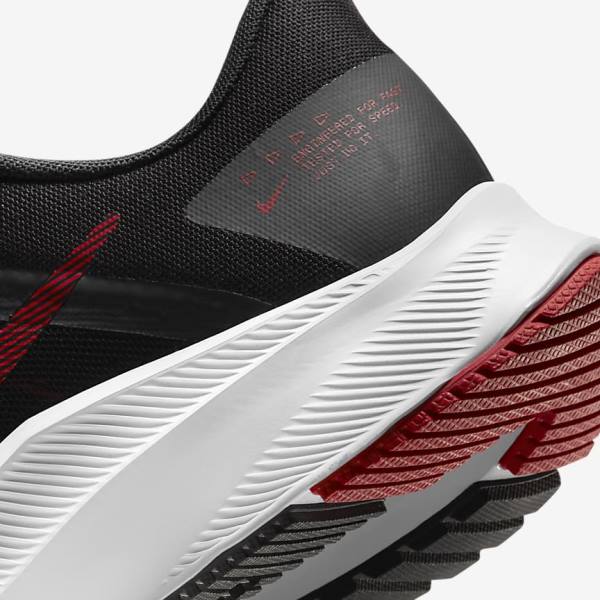 Nike Quest 4 Road Muške Tenisice Za Trčanje Crne Bijele Tamno Sive Crvene | NK751SER