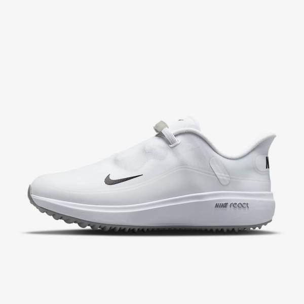 Nike React Ace Tour Ženske Cipele za golf Bijele Svijetlo Sive Crne | NK295YPM