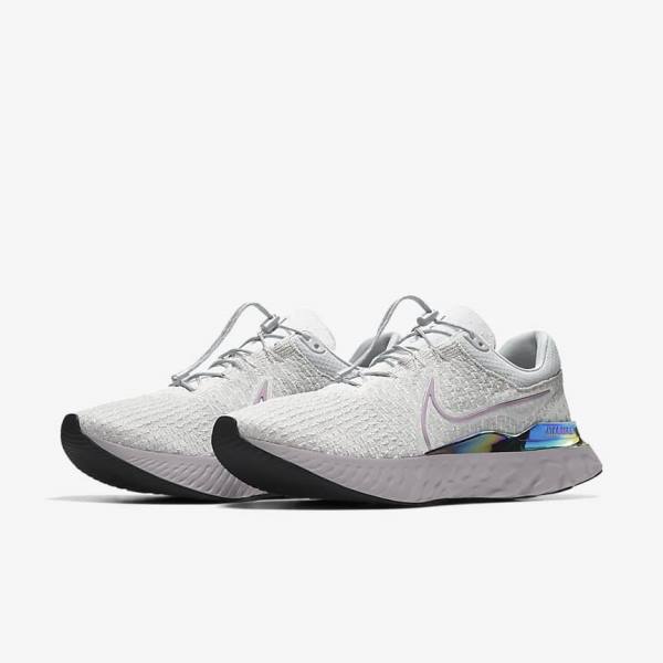 Nike React Infinity Run 3 By You Custom Road Muške Tenisice Za Trčanje Sive Platine Sive | NK716SQT