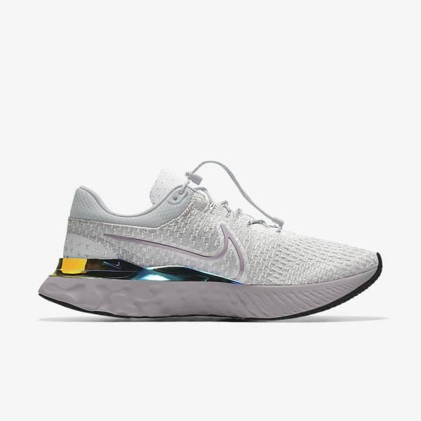 Nike React Infinity Run 3 By You Custom Road Muške Tenisice Za Trčanje Sive Platine Sive | NK716SQT