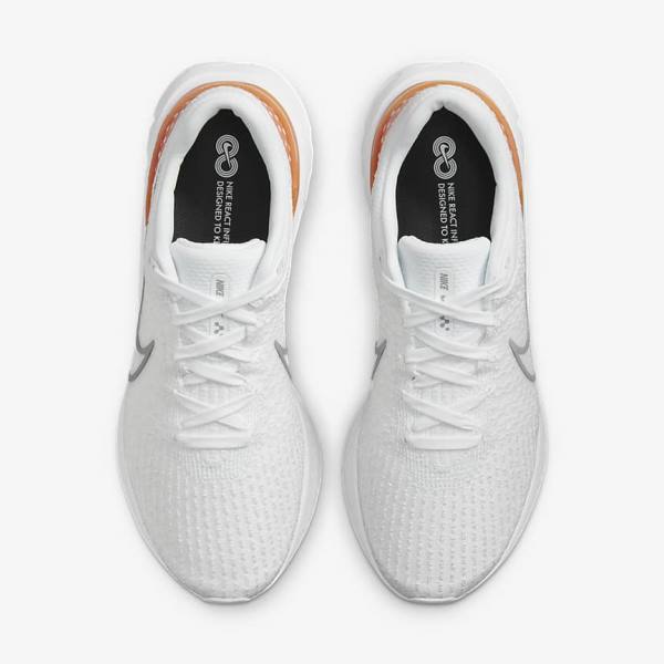 Nike React Infinity Run Flyknit 3 Road Muške Tenisice Za Trčanje Bijele Sive | NK564ZNT