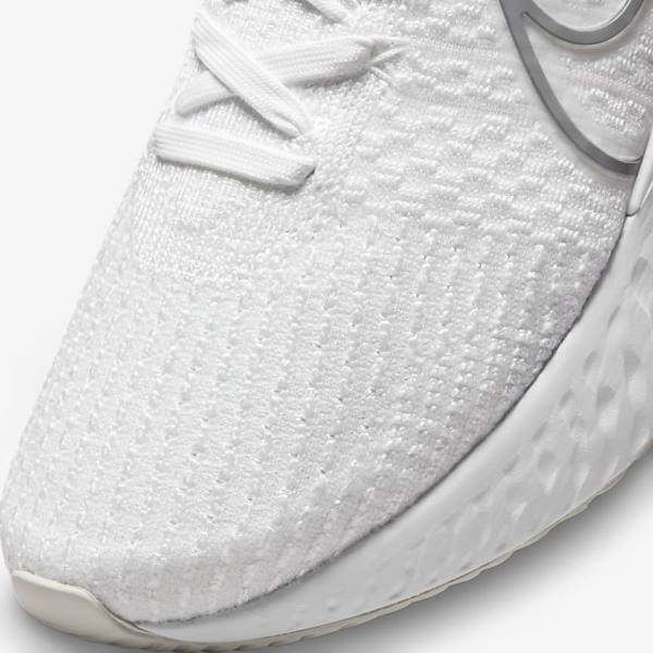 Nike React Infinity Run Flyknit 3 Road Muške Tenisice Za Trčanje Bijele Sive | NK564ZNT