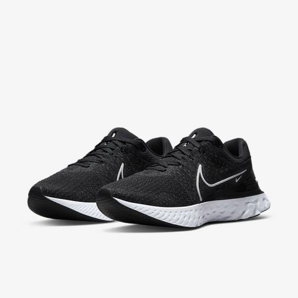 Nike React Infinity Run Flyknit 3 Road Muške Tenisice Za Trčanje Crne Bijele | NK693LCY