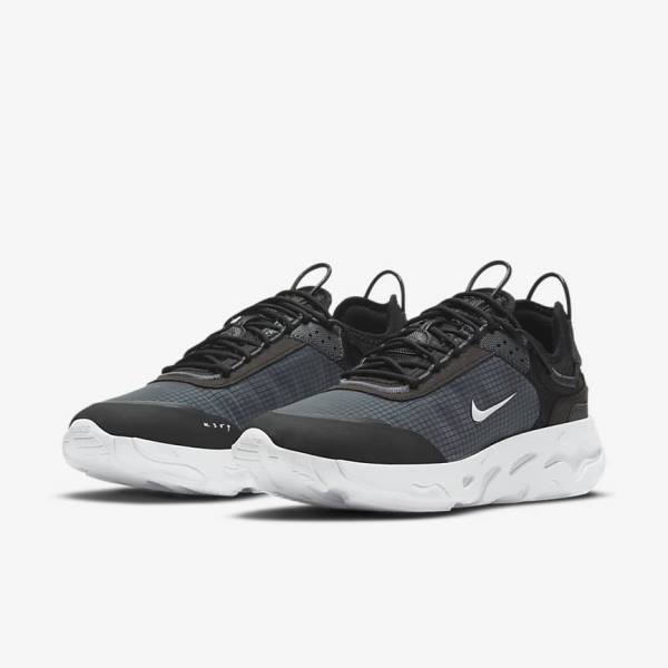 Nike React Live Muške Tenisice Crne Tamno Sive Bijele | NK839KYH