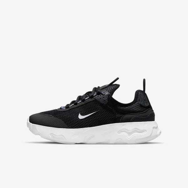 Nike React Live Older Dječje Tenisice Crne Tamno Sive Bijele | NK081AVQ