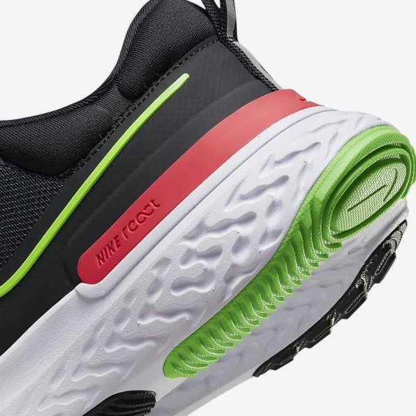 Nike React Miler 2 Road Muške Tenisice Za Trčanje Crne Crvene Bijele Zelene | NK432HPY