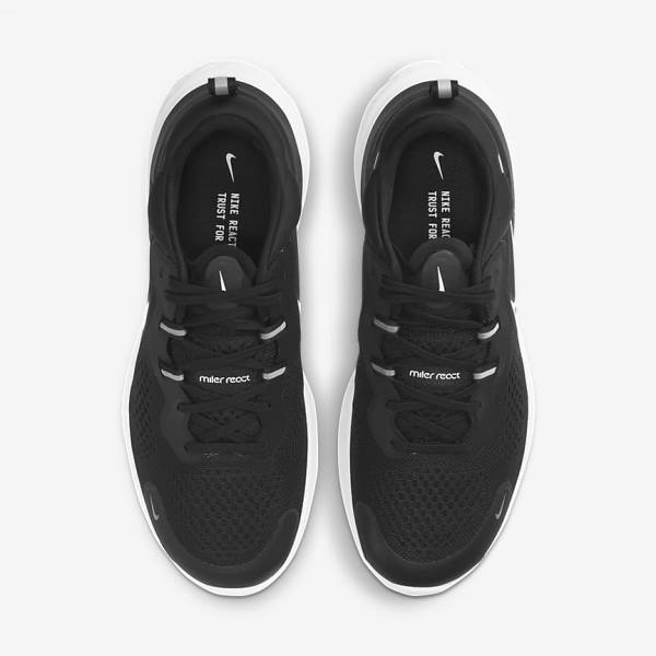 Nike React Miler 2 Road Muške Tenisice Za Trčanje Crne Sive Bijele | NK807KGB