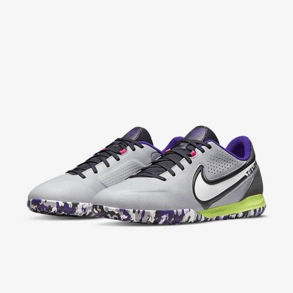 Nike React Tiempo Legend 9 Pro IC Indoor-Court Muške Tenisice Za Nogomet Svijetlo Sive Bijele | NK385ZVO