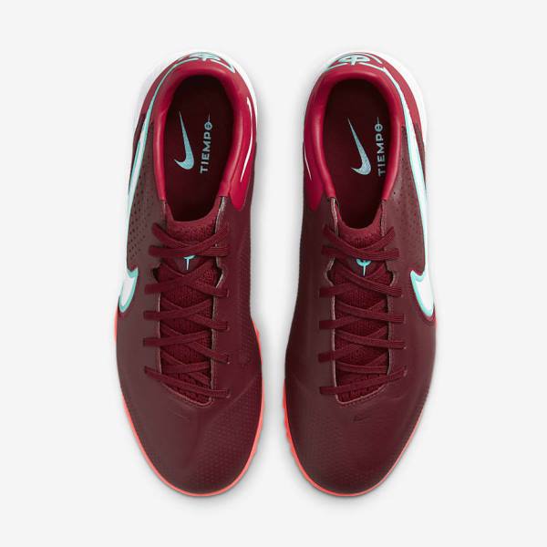 Nike React Tiempo Legend 9 Pro TF Turf Ženske Tenisice Za Nogomet Crvene Svijetlo Crvene Bijele | NK492VWN