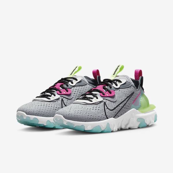 Nike React Vision Ženske Tenisice Sive Roze Crne | NK641PTN