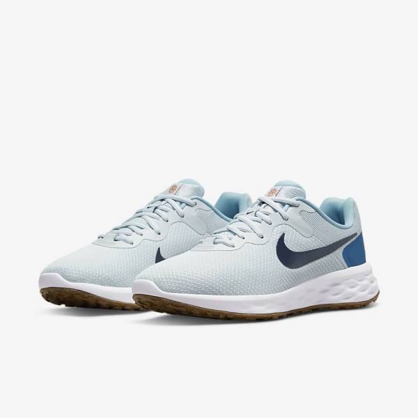 Nike Revolution 6 (Extra Wide) Muške Tenisice Za Trčanje Platine Tamno Plave Plave | NK516TPQ