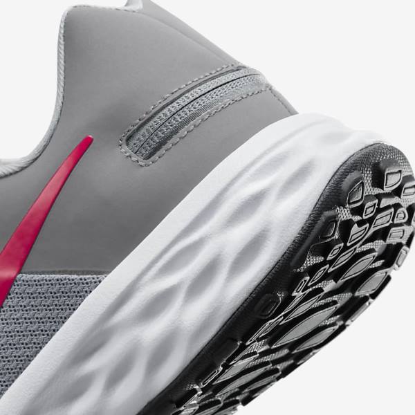 Nike Revolution 6 FlyEase Next Nature Easy On-Off Road Muške Tenisice Za Trčanje Svijetlo Sive Tamno Sive Crvene | NK413ZAO