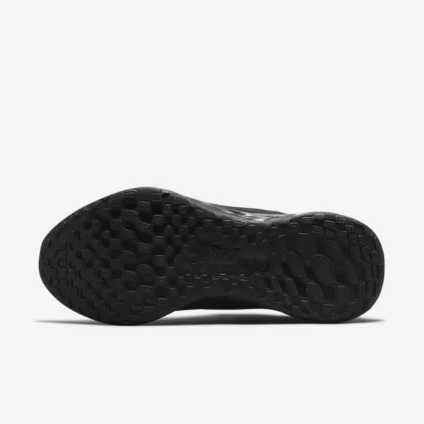 Nike Revolution 6 FlyEase Next Nature Easy-On-And-Off Road (Extra Wide) Muške Tenisice Za Trčanje Crne Tamno Sive | NK416NYA