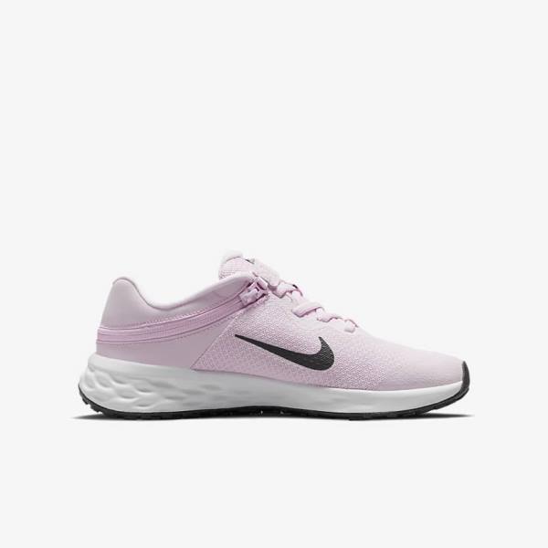 Nike Revolution 6 FlyEase Older Easy On-Off Road Dječje Tenisice Za Trčanje Roze Crne | NK783QCF