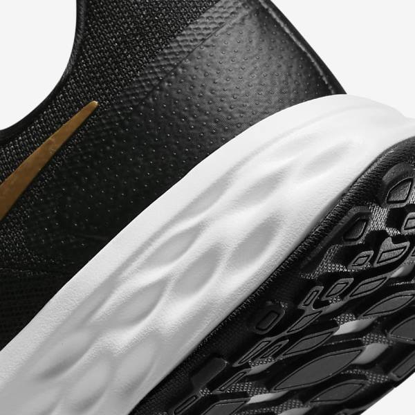 Nike Revolution 6 Next Nature Road Muške Tenisice Za Trčanje Crne Bijele Metalne Zlatne | NK271SJF