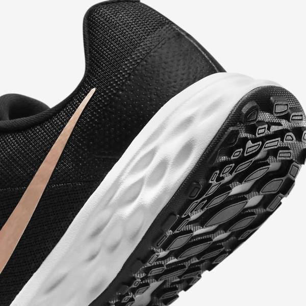 Nike Revolution 6 Next Nature Road Ženske Tenisice Za Trčanje Crne Bijele Metalne Bakrene | NK174ZJU